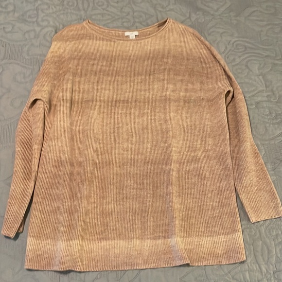 J. Jill Sweaters - J. Jill S Beige Lightweight Ribbed Knit 3/4 Sleeve Pullover Sweater